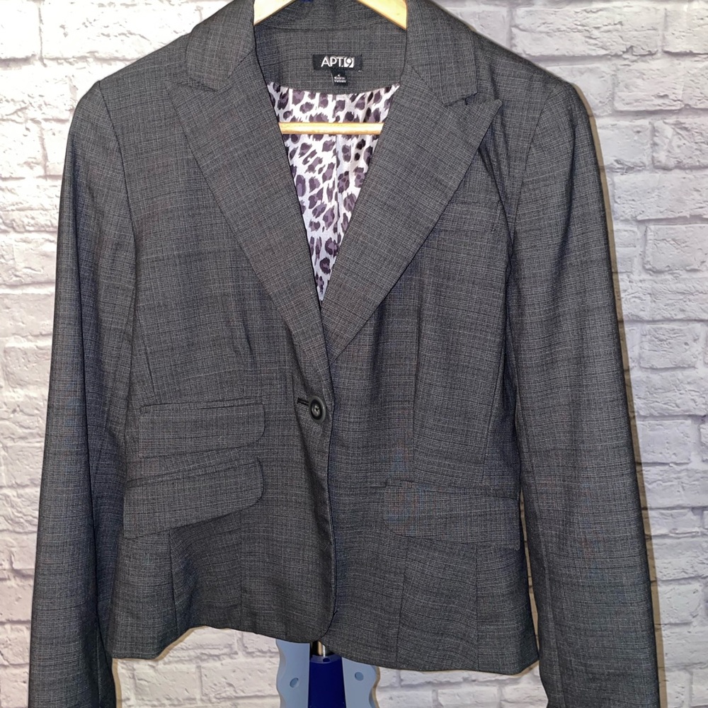 Apt. 9 Women's Gray Suit Jacket/Blazer